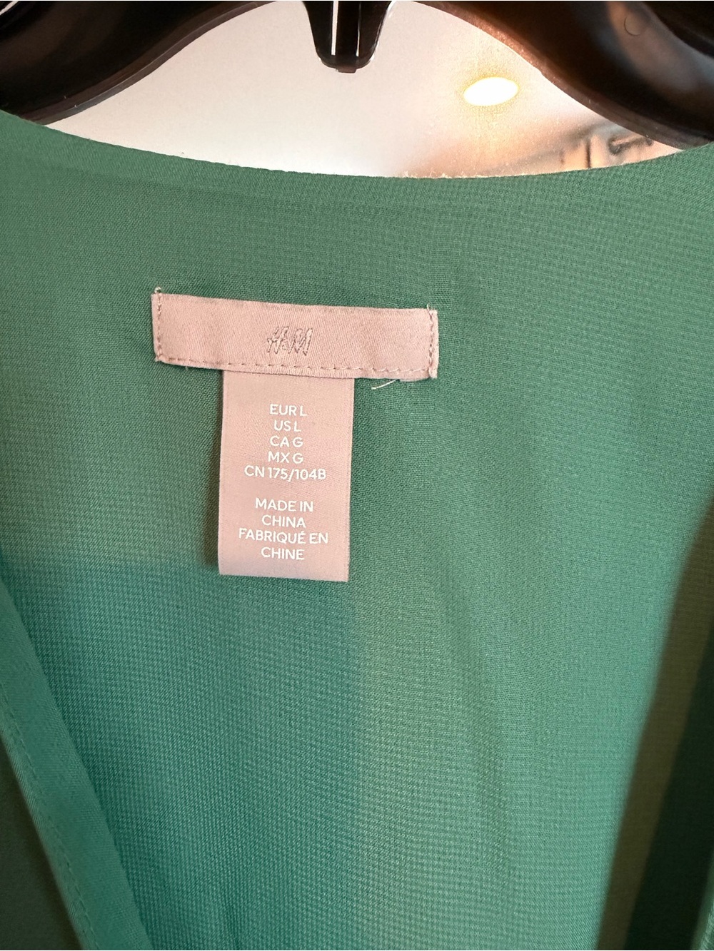 H&M Emerald Green V-Neck Satin Tunic - Picture 2 of 5